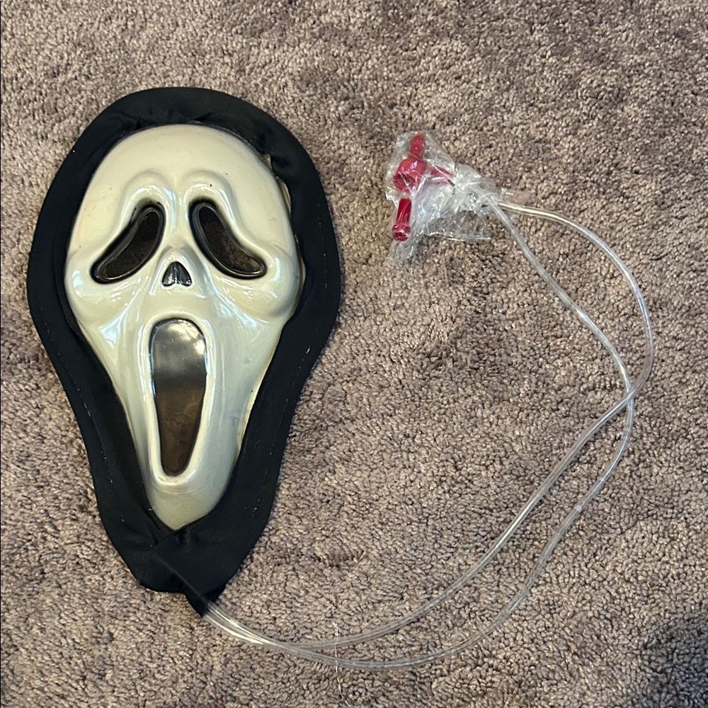 Scream Ghost Face Halloween Mask With Tube For Blood